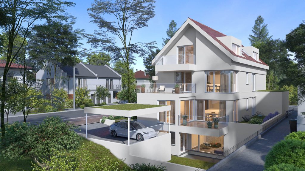 Neubauprojekt Mehrfamilienhaus Mannheim mit Carport